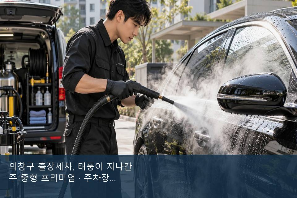 의창구 출장세차, 태풍이 지나간 주 중형 프리미엄 · 주차장에서 부른 날